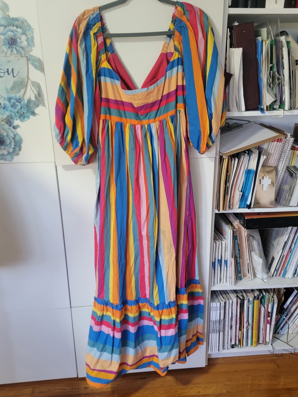FARM Rio Multicolor Striped Solar Forest Maxi Dress
